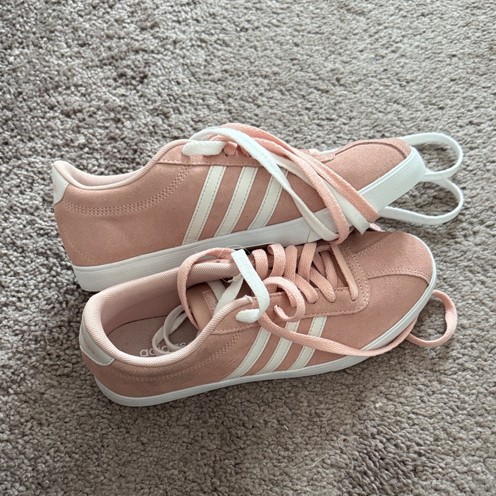 Adidas Women's Blush and White Sneakers